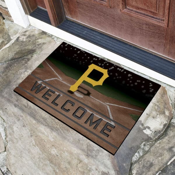 Pittsburgh Pirates Rubber Door Mat - 18in. x 30in.