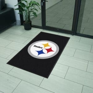 Pittsburgh Steelers 3X5 High-Traffic Mat with Durable Rubber Backing - Portrait Orientation