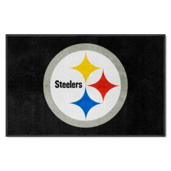 Pittsburgh Steelers 4X6 High Traffic Mat with Durable Rubber Backing Landscape Orientation 1 scaled
