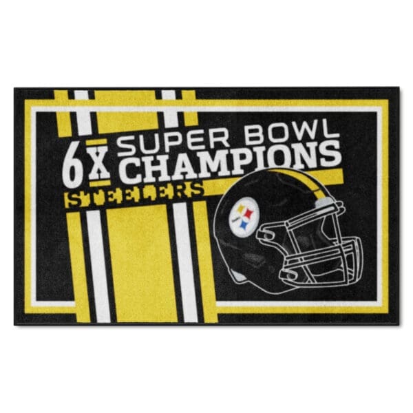 Pittsburgh Steelers Dynasty 4ft. x 6ft. Plush Area Rug 1 scaled