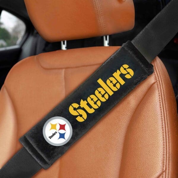 Pittsburgh Steelers Embroidered Seatbelt Pad - 2 Pieces