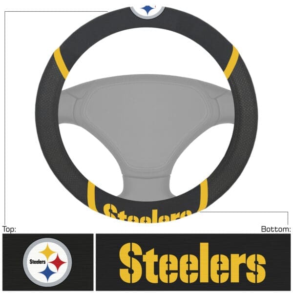Pittsburgh Steelers Embroidered Steering Wheel Cover 1
