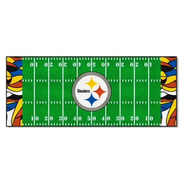 Pittsburgh Steelers Football Field Runner Mat 30in. x 72in. XFIT Design 1 scaled