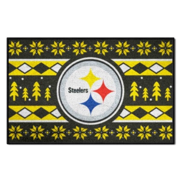 Pittsburgh Steelers Holiday Sweater Starter Mat Accent Rug 19in. x 30in 1 scaled