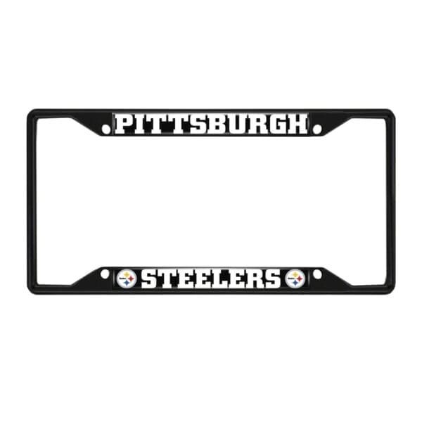 Pittsburgh Steelers Metal License Plate Frame Black Finish 1