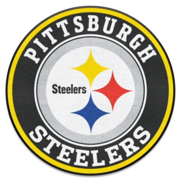 Pittsburgh Steelers Roundel Rug 27in. Diameter 1 scaled