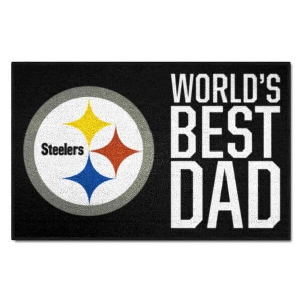 Pittsburgh Steelers Starter Mat Accent Rug 19in. x 30in. Worlds Best Dad Starter Mat 1 scaled