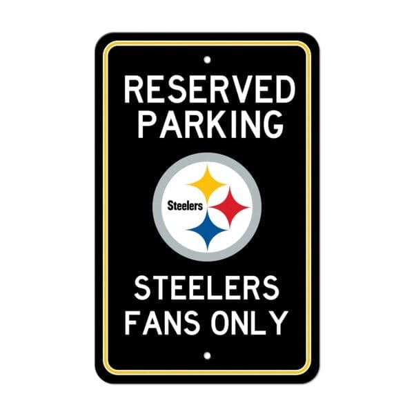 Pittsburgh Steelers Team Color Reserved Parking Sign Decor 18in. X 11.5in. Lightweight 1 scaled