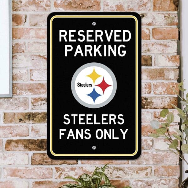 Pittsburgh Steelers Team Color Reserved Parking Sign Décor 18in. X 11.5in. Lightweight
