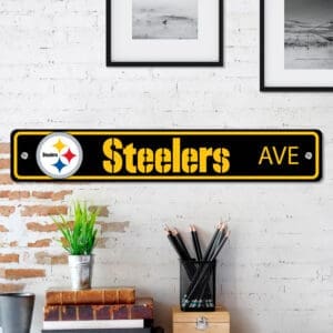Pittsburgh Steelers Team Color Street Sign Décor 4in. X 24in. Lightweight