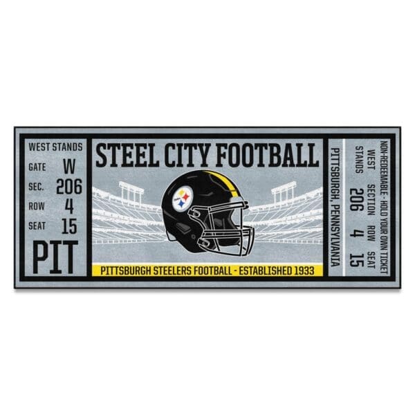 Pittsburgh Steelers Ticket Runner Rug 30in. x 72in 1 scaled