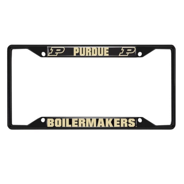 Purdue Boilermakers Metal License Plate Frame Black Finish 1