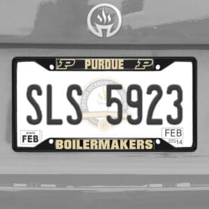 Purdue Boilermakers Metal License Plate Frame Black Finish