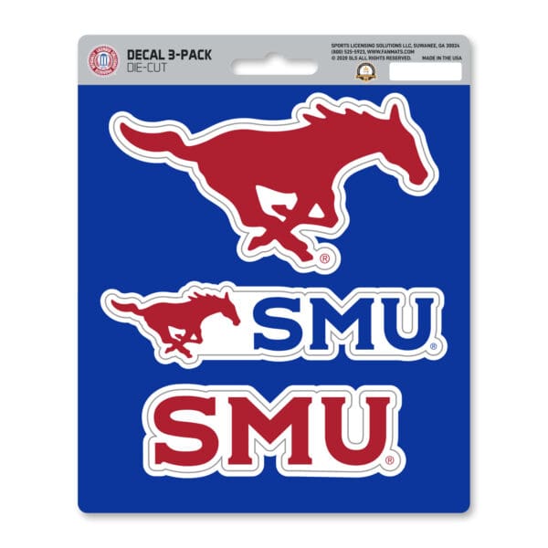 SMU Mustangs 3 Piece Decal Sticker Set 1