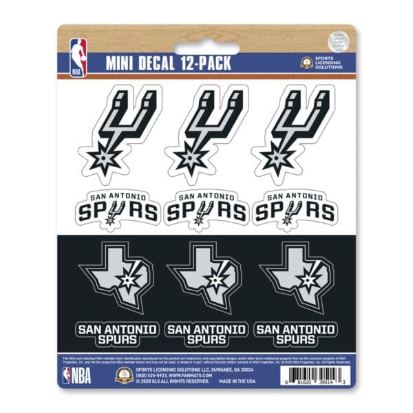 San Antonio Spurs 12 Count Mini Decal Sticker Pack 63278 1