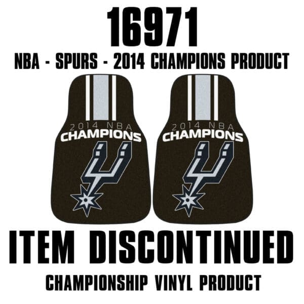 San Antonio Spurs 2014 NBA Champions Front Carpet Car Mat Set - 2 Pieces-16971