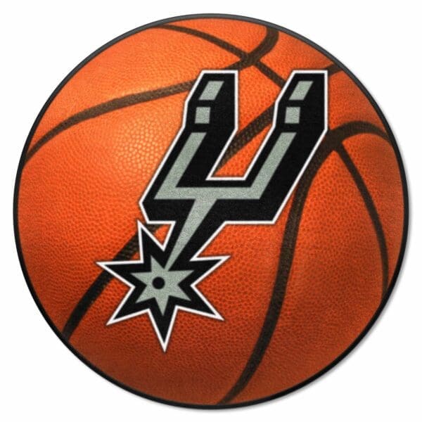 San Antonio Spurs Basketball Rug 27in. Diameter 10196 1 scaled