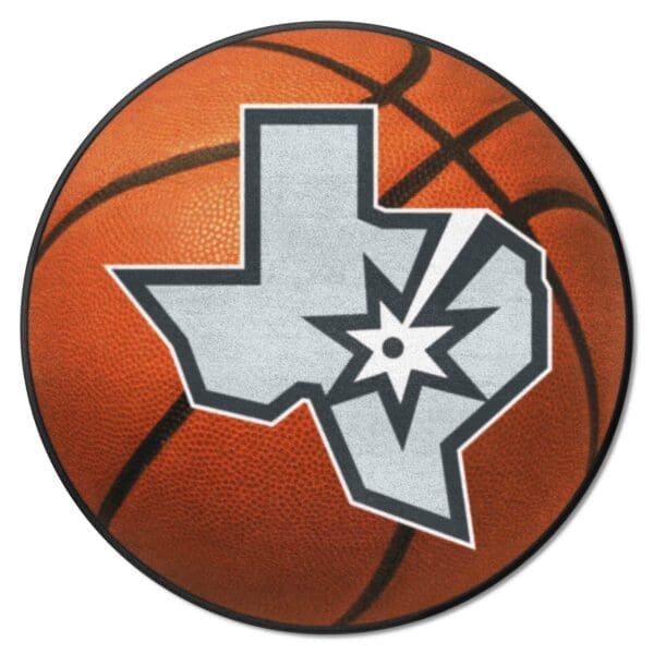 San Antonio Spurs Basketball Rug 27in. Diameter 37103 1 scaled