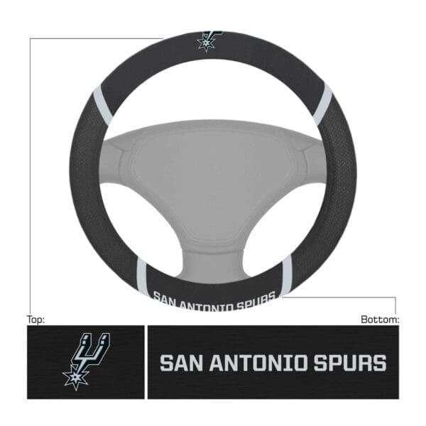 San Antonio Spurs Embroidered Steering Wheel Cover 14891 1
