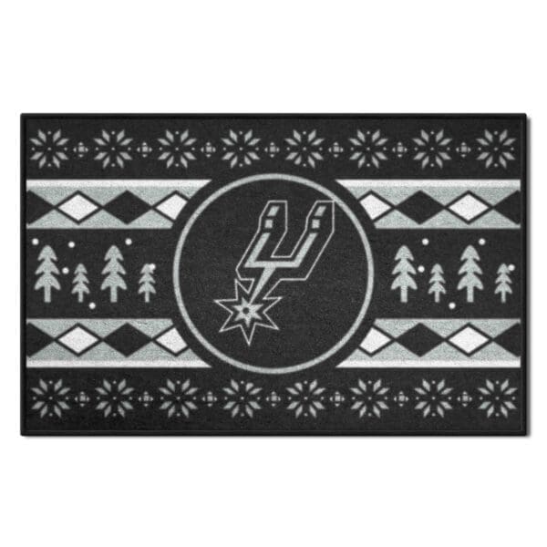 San Antonio Spurs Holiday Sweater Starter Mat Accent Rug 19in. x 30in. 26841 1 scaled