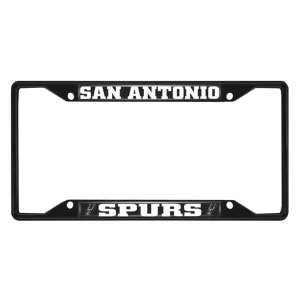 San Antonio Spurs Metal License Plate Frame Black Finish 31340 1