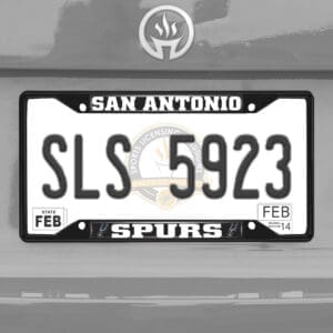 San Antonio Spurs Metal License Plate Frame Black Finish-31340