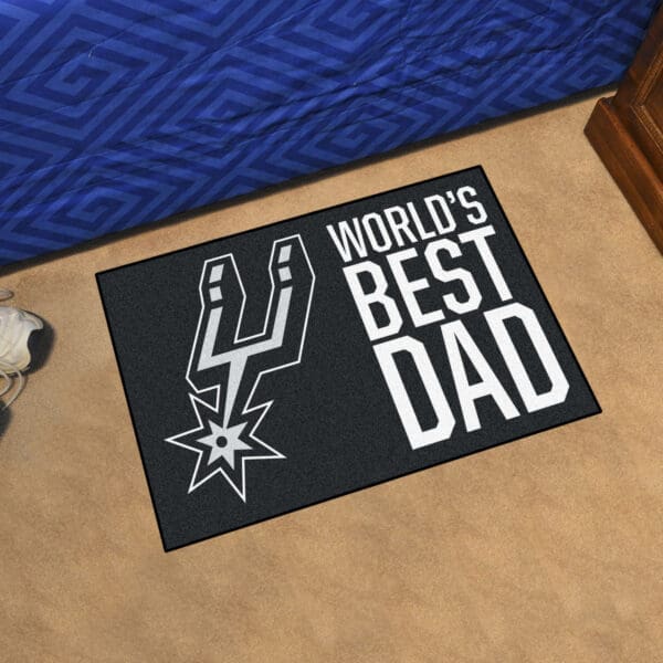 San Antonio Spurs Starter Mat Accent Rug - 19in. x 30in. World's Best Dad Starter Mat-31203