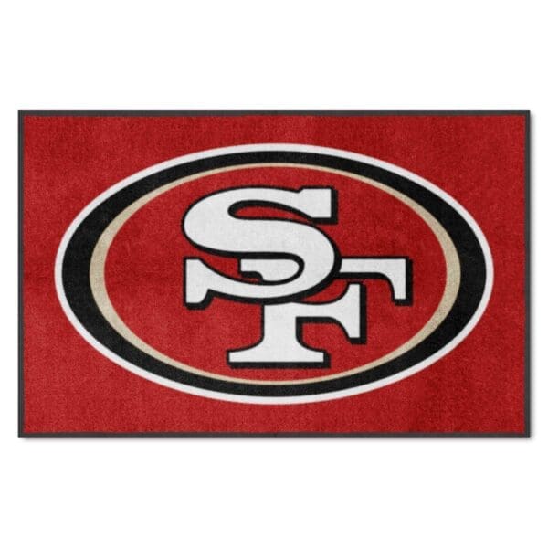 San Francisco 49ers 4X6 High Traffic Mat with Durable Rubber Backing Landscape Orientation 1 scaled