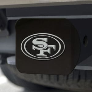 San Francisco 49ers Black Metal Hitch Cover with Metal Chrome 3D Emblem