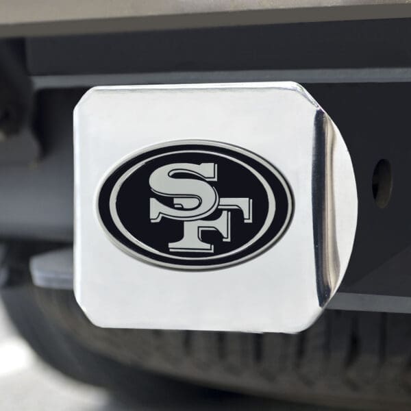 San Francisco 49ers Chrome Metal Hitch Cover with Chrome Metal 3D Emblem