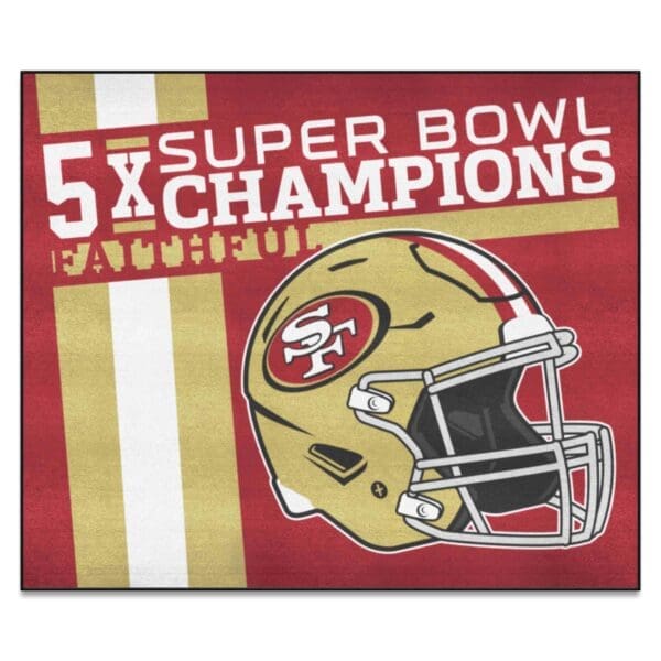 San Francisco 49ers Dynasty Tailgater Rug 5ft. x 6ft 1 scaled