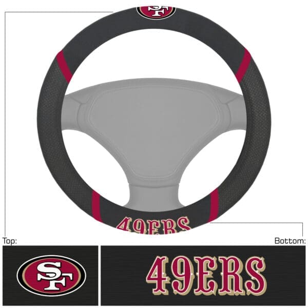 San Francisco 49ers Embroidered Steering Wheel Cover 1
