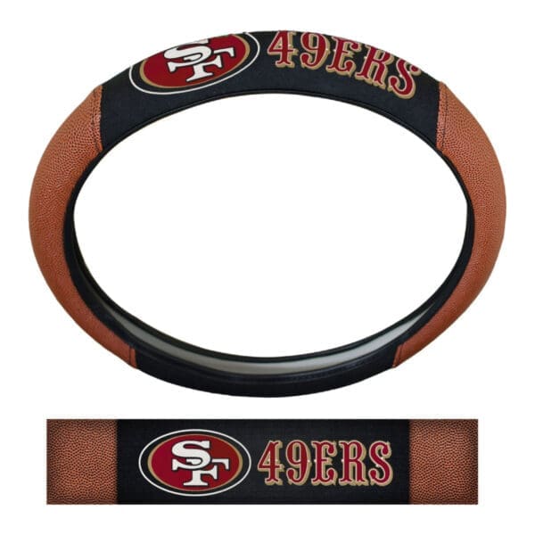 San Francisco 49ers Football Grip Steering Wheel Cover 15 Diameter 1