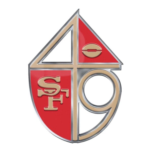 San Francisco 49ers Heavy Duty Aluminum Embossed Color Emblem Alternate 1