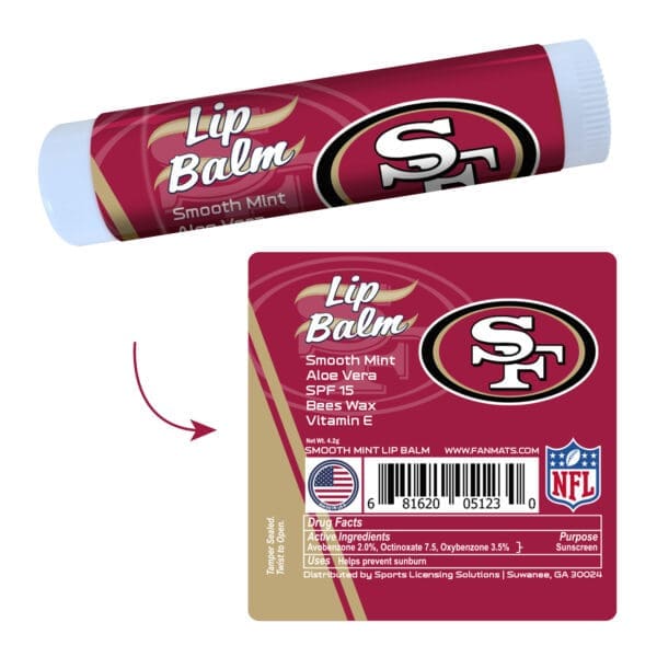 San Francisco 49ers Smooth Mint SPF 15 Lip Balm 1 scaled