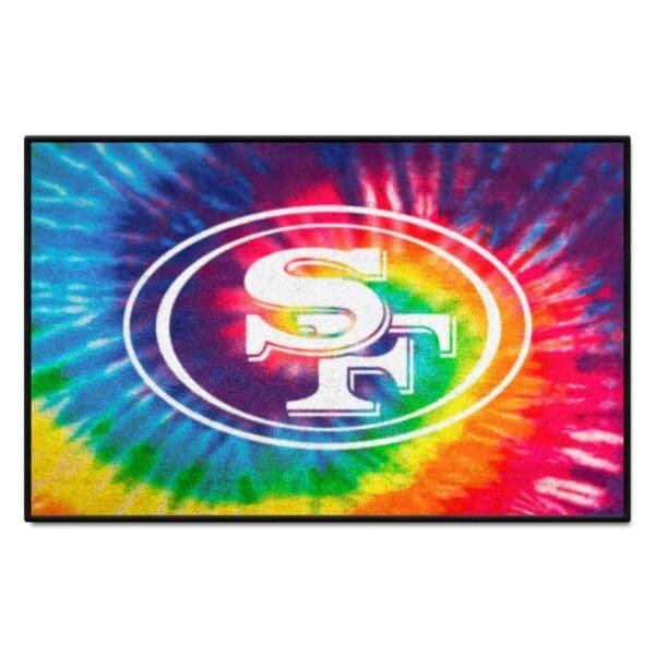 San Francisco 49ers Tie Dye Starter Mat Accent Rug 19in. x 30in 1 scaled