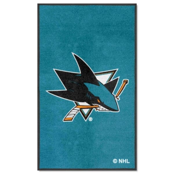San Jose Sharks 3X5 High Traffic Mat with Durable Rubber Backing Portrait Orientation 12878 1 scaled