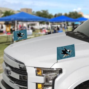 San Jose Sharks Ambassador Car Flags - 2 Pack Mini Auto Flags