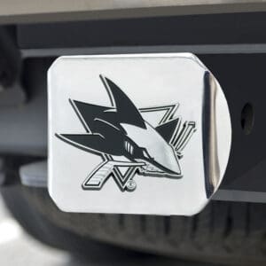 San Jose Sharks Chrome Metal Hitch Cover with Chrome Metal 3D Emblem-25092