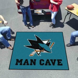 San Jose Sharks Man Cave Tailgater Rug - 5ft. x 6ft.-14484