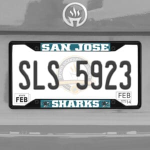 San Jose Sharks Metal License Plate Frame Black Finish-31390