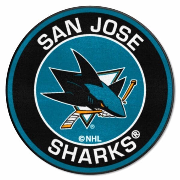 San Jose Sharks Roundel Rug 27in. Diameter 18885 1 scaled