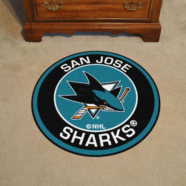 San Jose Sharks Roundel Rug - 27in. Diameter-18885