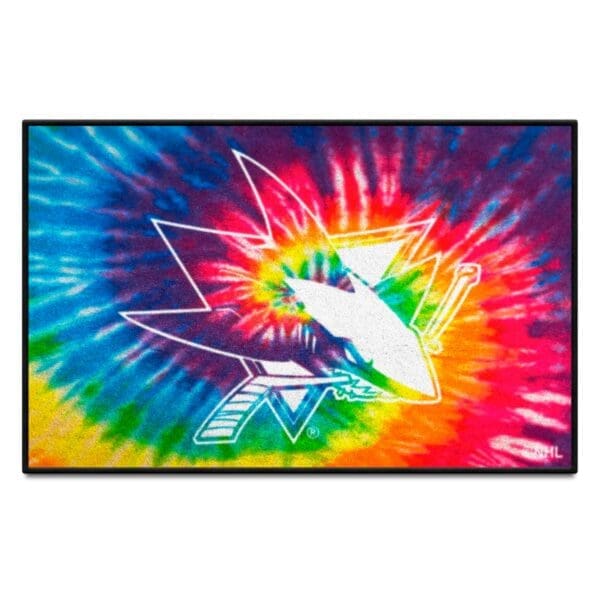 San Jose Sharks Tie Dye Starter Mat Accent Rug 19in. x 30in. 34506 1 scaled