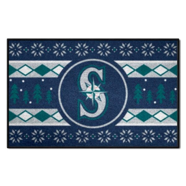 Seattle Mariners Holiday Sweater Starter Mat Accent Rug 19in. x 30in 1 scaled
