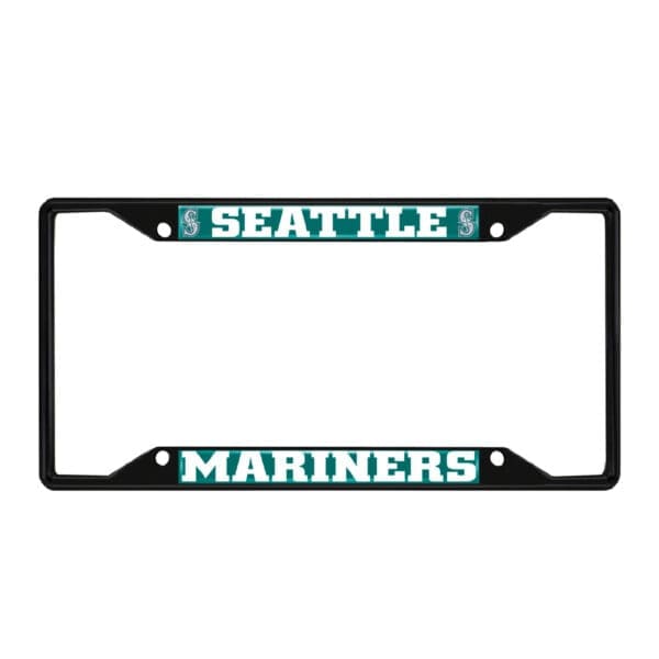 Seattle Mariners Metal License Plate Frame Black Finish 1