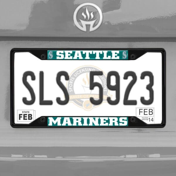 Seattle Mariners Metal License Plate Frame Black Finish