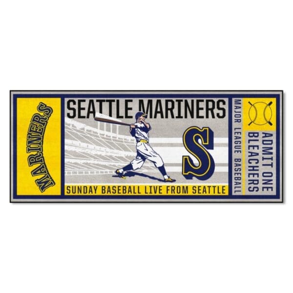Seattle Mariners Ticket Runner Rug 30in. x 72in 1 1 scaled