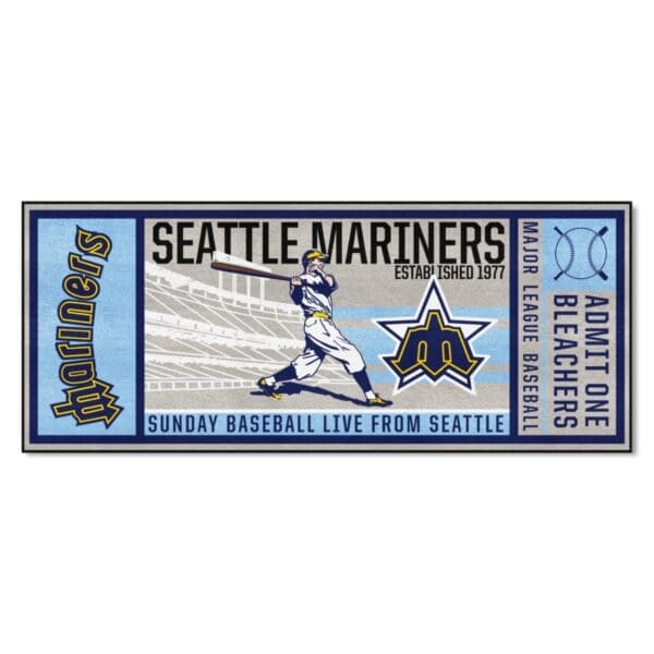 Seattle Mariners Ticket Runner Rug 30in. x 72in 1 scaled
