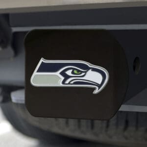 Seattle Seahawks Black Metal Hitch Cover - 3D Color Emblem
